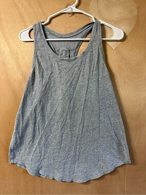 Lululemon Heather Gray Racerback Open Back Tank Top like new minimalistic